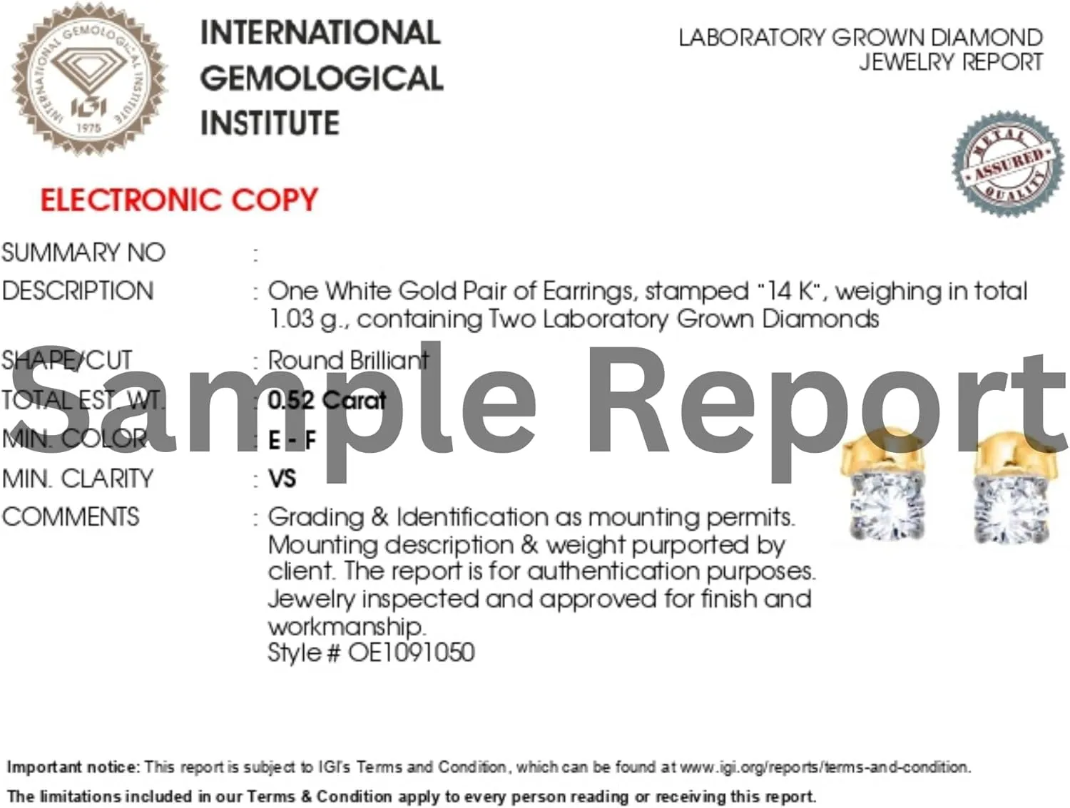 0.50 to 5.00 Carat IGI Certified Lab Grown Round Cut Diamond Studs Earrings 14k White/Yellow Gold 4 Prong Screwback Jewelry Gift Box Packaging (E-F Color, VS1-VS2 Clarity)