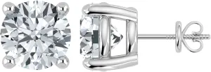 0.50 to 5.00 Carat IGI Certified Lab Grown Round Cut Diamond Studs Earrings 14k White/Yellow Gold 4 Prong Screwback Jewelry Gift Box Packaging (E-F Color, VS1-VS2 Clarity)