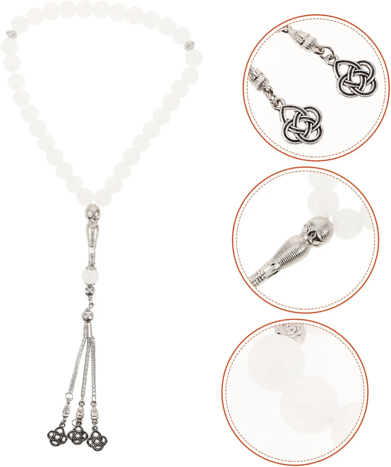 1 String Agate Bead Bracelet Tasbih Bracelet Handheld Prayer Beads Rosary Necklace Ornament