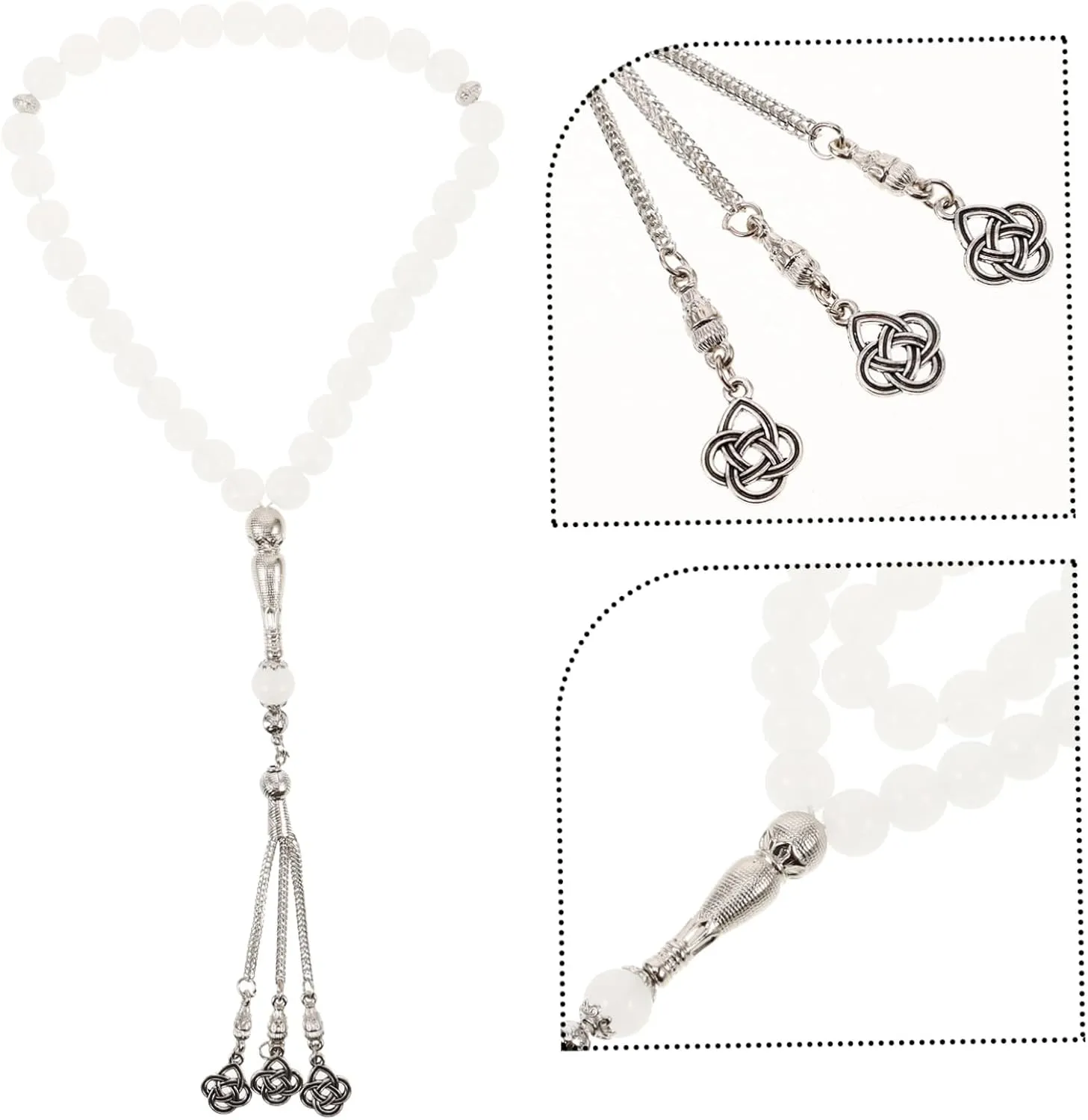 1 String Agate Bead Bracelet Tasbih Bracelet Handheld Prayer Beads Rosary Necklace Ornament