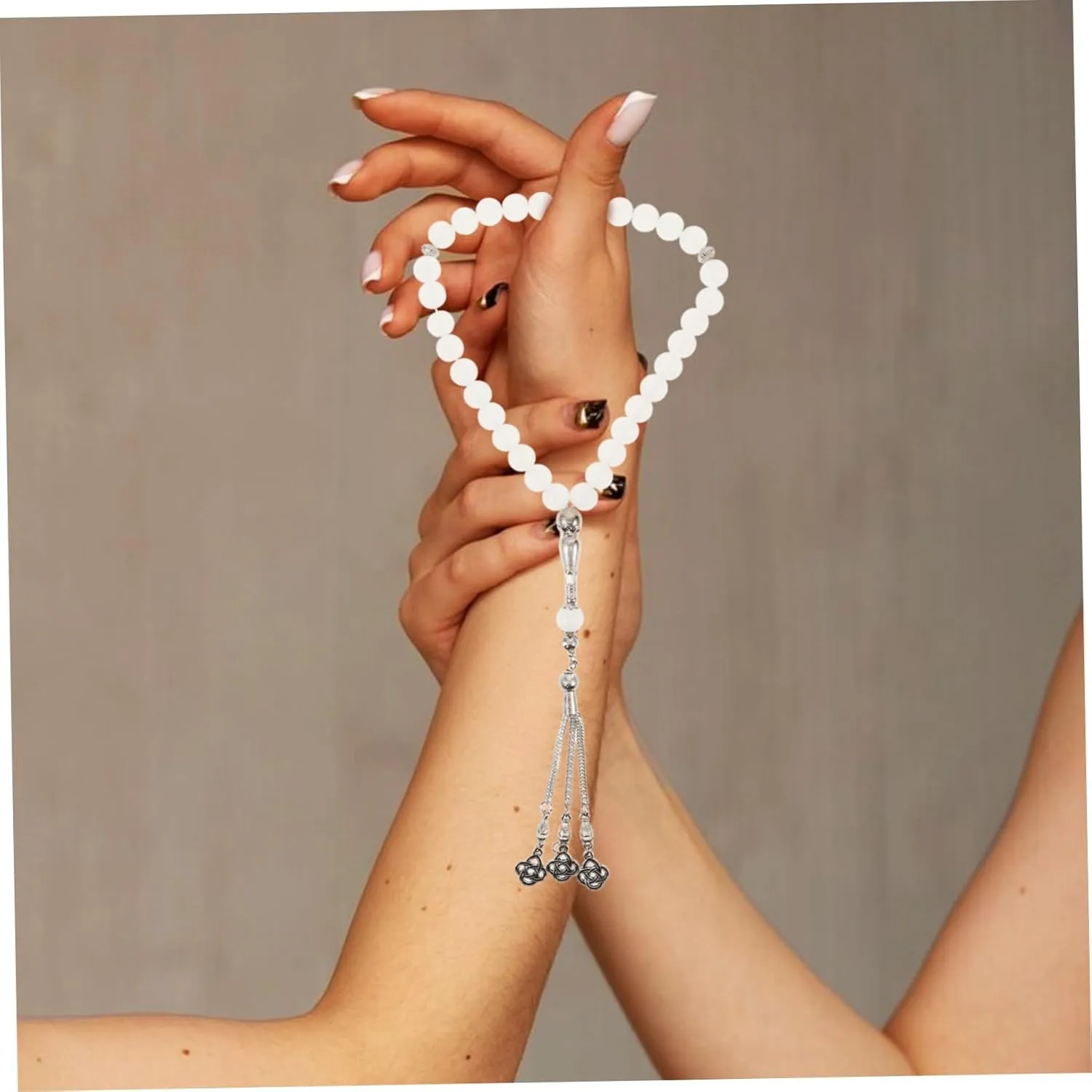1 String Agate Bead Bracelet Tasbih Bracelet Handheld Prayer Beads Rosary Necklace Ornament