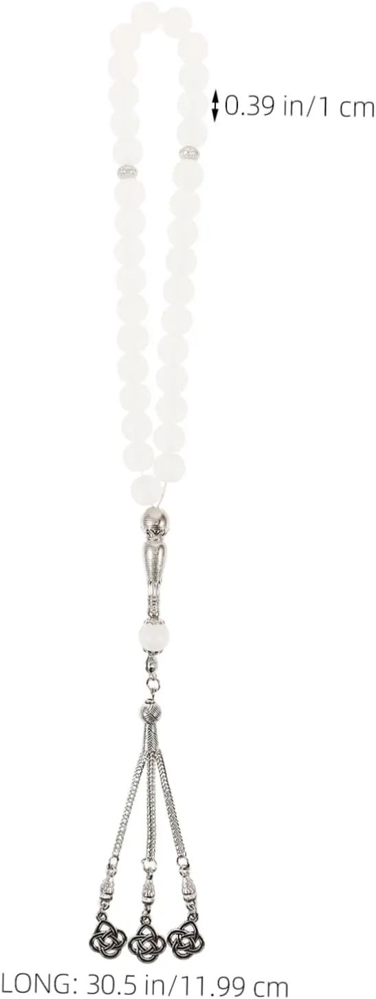 1 String Agate Bead Bracelet Tasbih Bracelet Handheld Prayer Beads Rosary Necklace Ornament