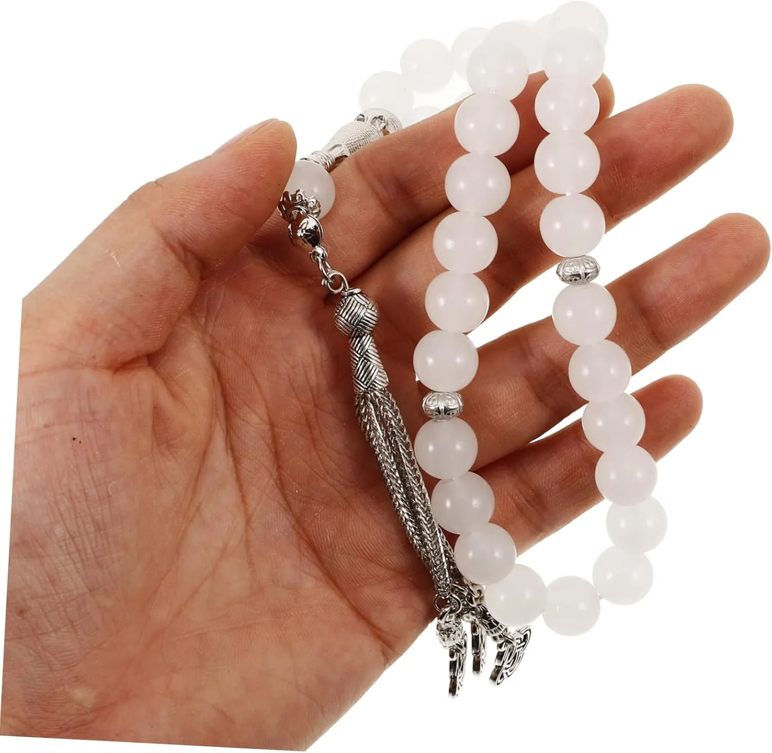 1 String Agate Bead Bracelet Tasbih Bracelet Handheld Prayer Beads Rosary Necklace Ornament