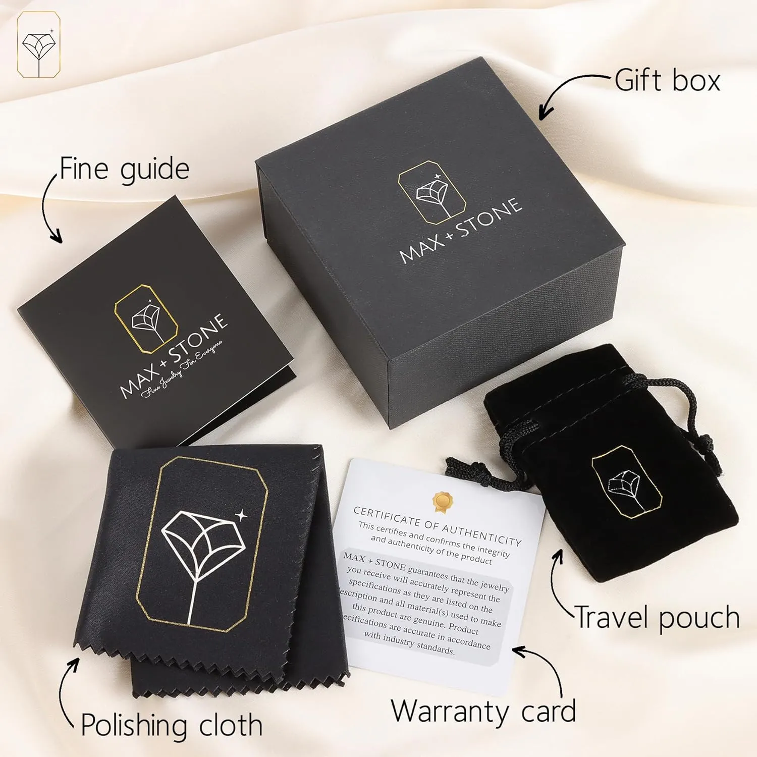14k White or Yellow Gold Square Stud Earrings for Women with Princess Cut Gemstone 4 mm Birthstone and Push Backs by MAX   STONE