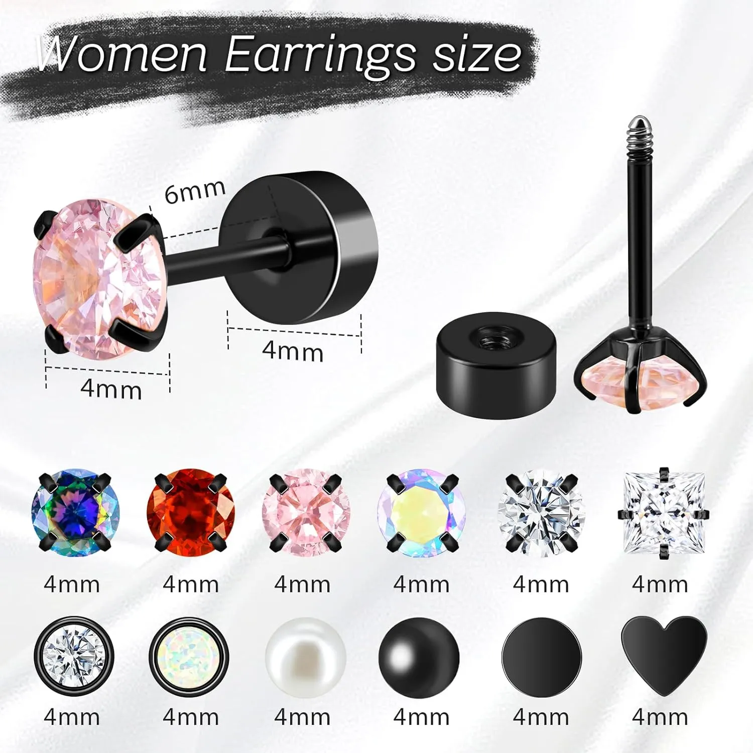 15 Pairs Earrings for Men, Stainless Steel Mens Stud Earrings Set Hypoallergenic Cross Dangle Hoop Earrings Fashion Piercing Jewelry Gift for Men Women