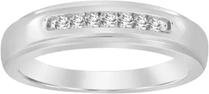 1/6 cttw Round Natural Diamond Men's Wedding Band Ring in Solid 10K Gold