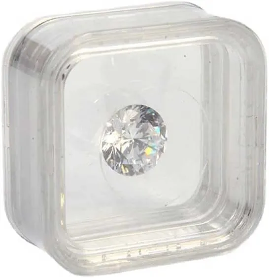 2 Pcs Gemstone Display Box Floating Frame Loose Diamond Gemstone Case Small Plastic Jewelry Storage Container Organizer for Jewelry Gems Coins Medallions Displaying (Transparent)