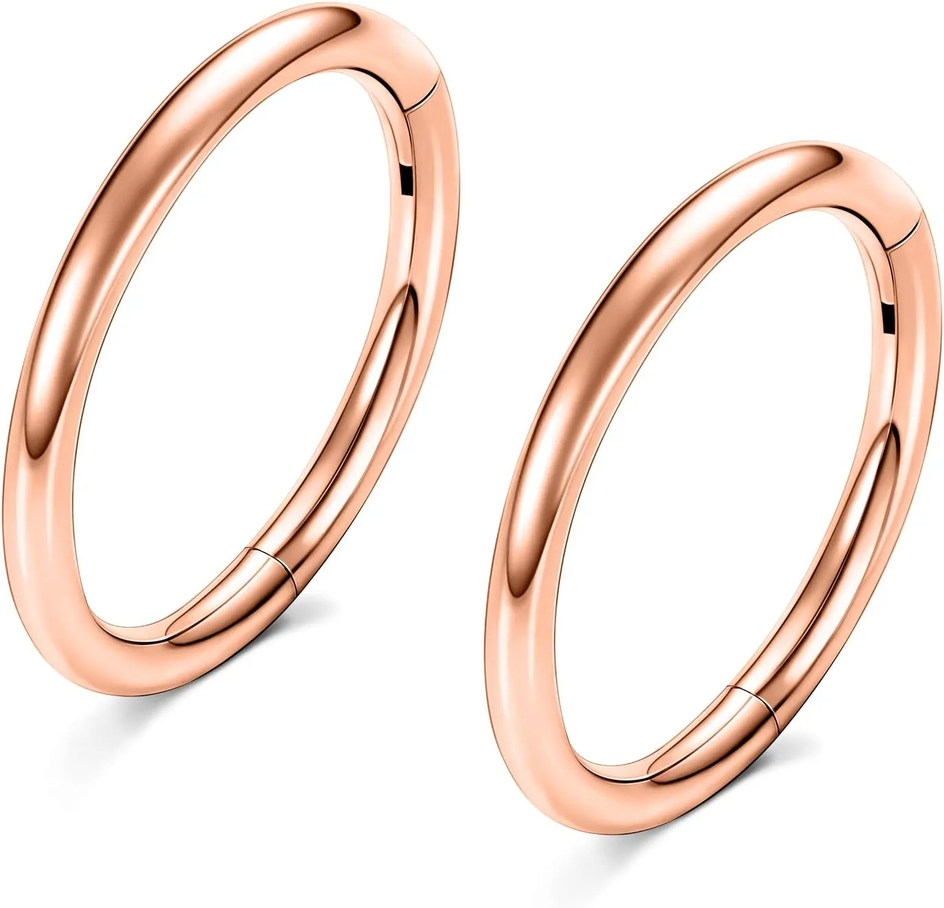 2 Pcs Nose Rings Hoops Surgical Steel 14G 16G 18G 20G Septum Rings Helix Conch Hoop Gold Silver Black Body Piercing Jewelry for Women