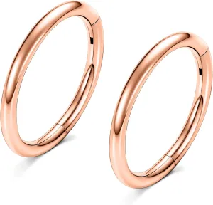 2 Pcs Nose Rings Hoops Surgical Steel 14G 16G 18G 20G Septum Rings Helix Conch Hoop Gold Silver Black Body Piercing Jewelry for Women
