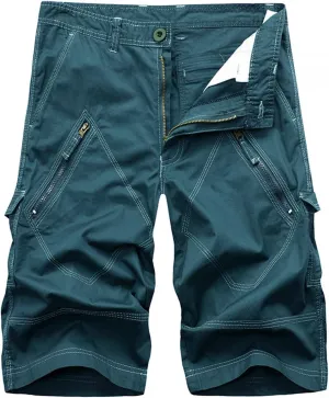 2024 Mens Cargo Shorts Casual Classic fit Athletic Workout Summer Shorts Outdoor Hiking Shorts for Men with Zipper Pockets