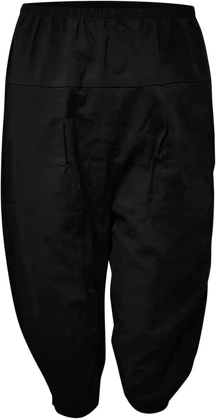 2024 Women's Soft Stretch Yoga Pants Summer Cotton Linen Capris Drawstring Workout Sweatpants Causal Lounge Pants Trousers