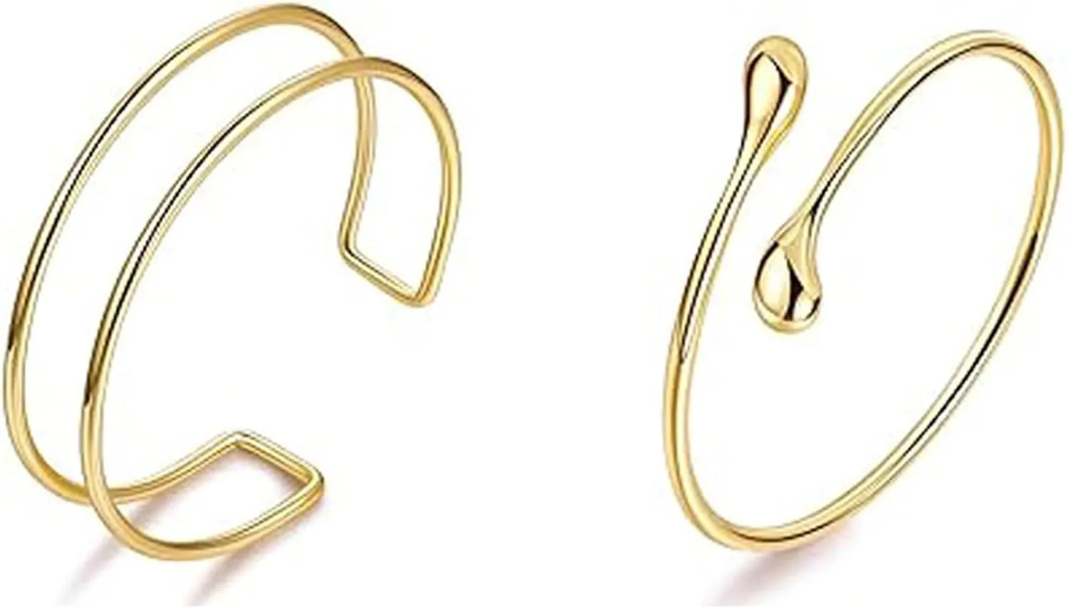 2Pcs Minimalist Simple Swirl Upper Arm Cuff Bracelets for Women Girls Arm Bangle Armlets Adjustable