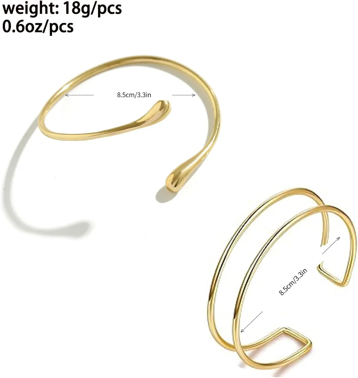 2Pcs Minimalist Simple Swirl Upper Arm Cuff Bracelets for Women Girls Arm Bangle Armlets Adjustable
