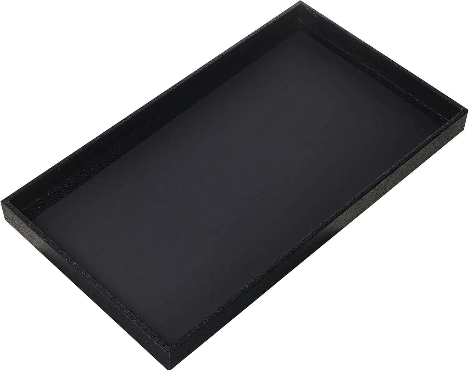 3-Piece 1 -Inch Deep Black Full Size Plastic Stackable Jewelry Tray 14 3/4" X 8 1/4" X 1"H