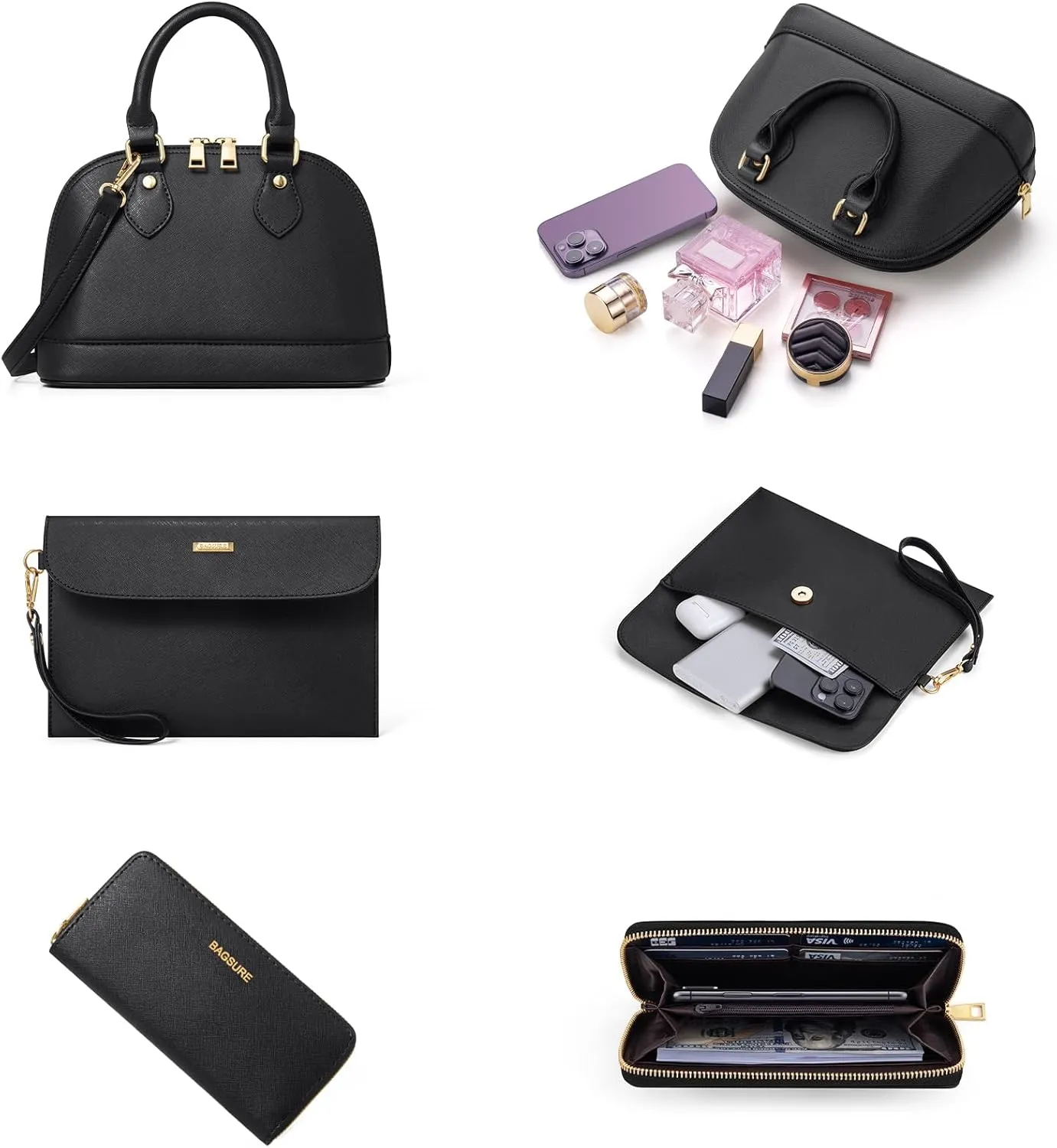 4PCS Women Fashion Handbags Purses Wallet Shoulder Bags Casual Tote Bag Crossbody Bags, Handbag Set Gift for Ladies Girls