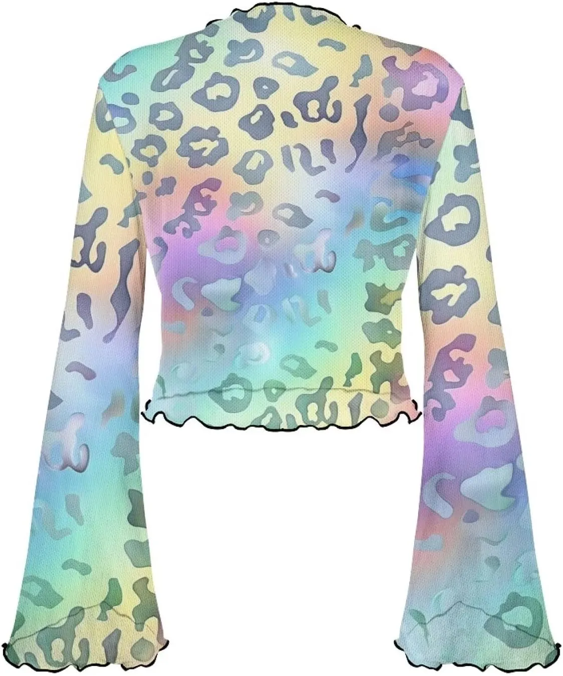 70S Tops for Women Disco Top Plus Size Bell Sleeve Top Mesh Tops