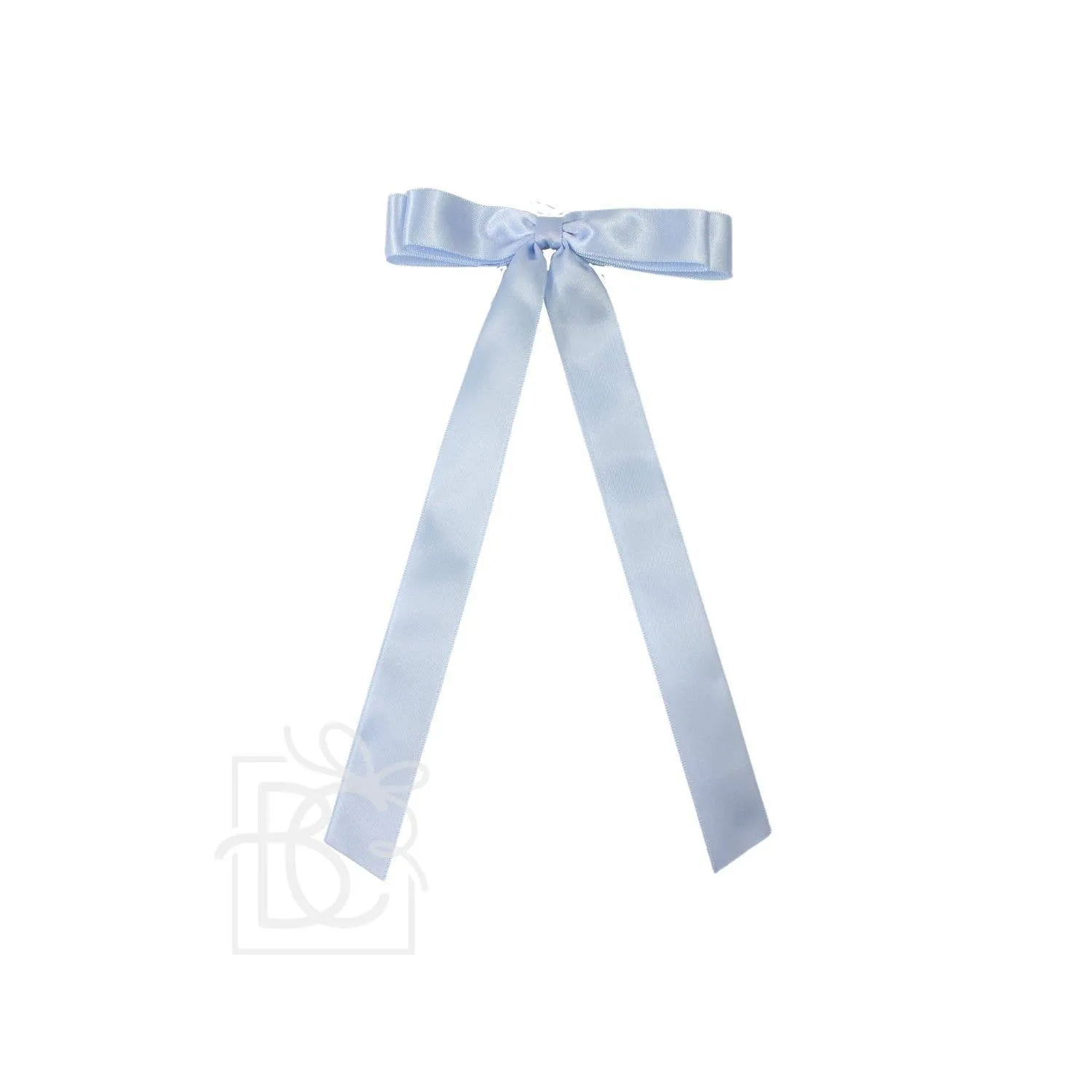7/8" SATIN LAYERED TAIL BOW ON ALLIGATOR CLIP: Antique White