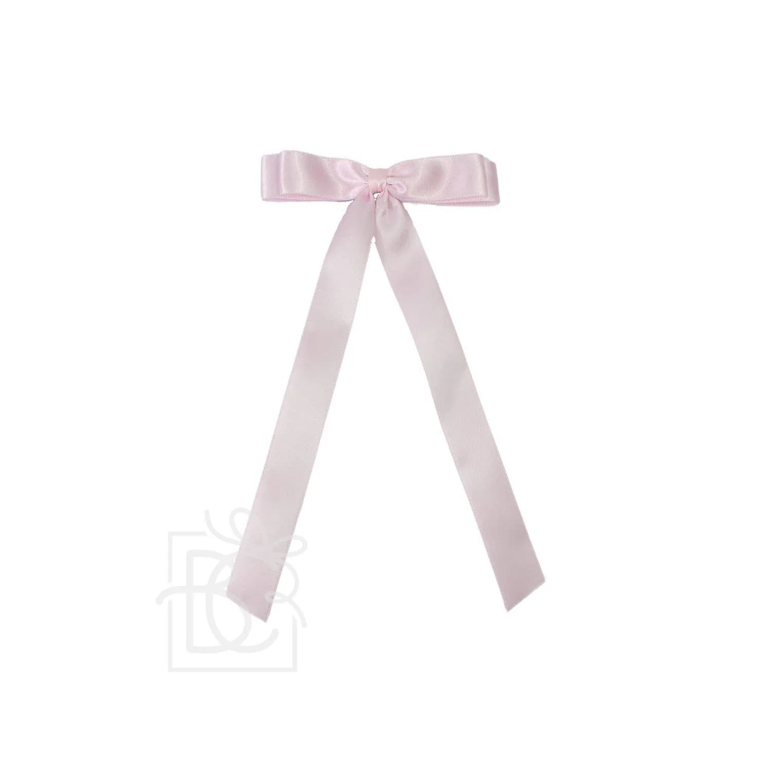 7/8" SATIN LAYERED TAIL BOW ON ALLIGATOR CLIP: Antique White