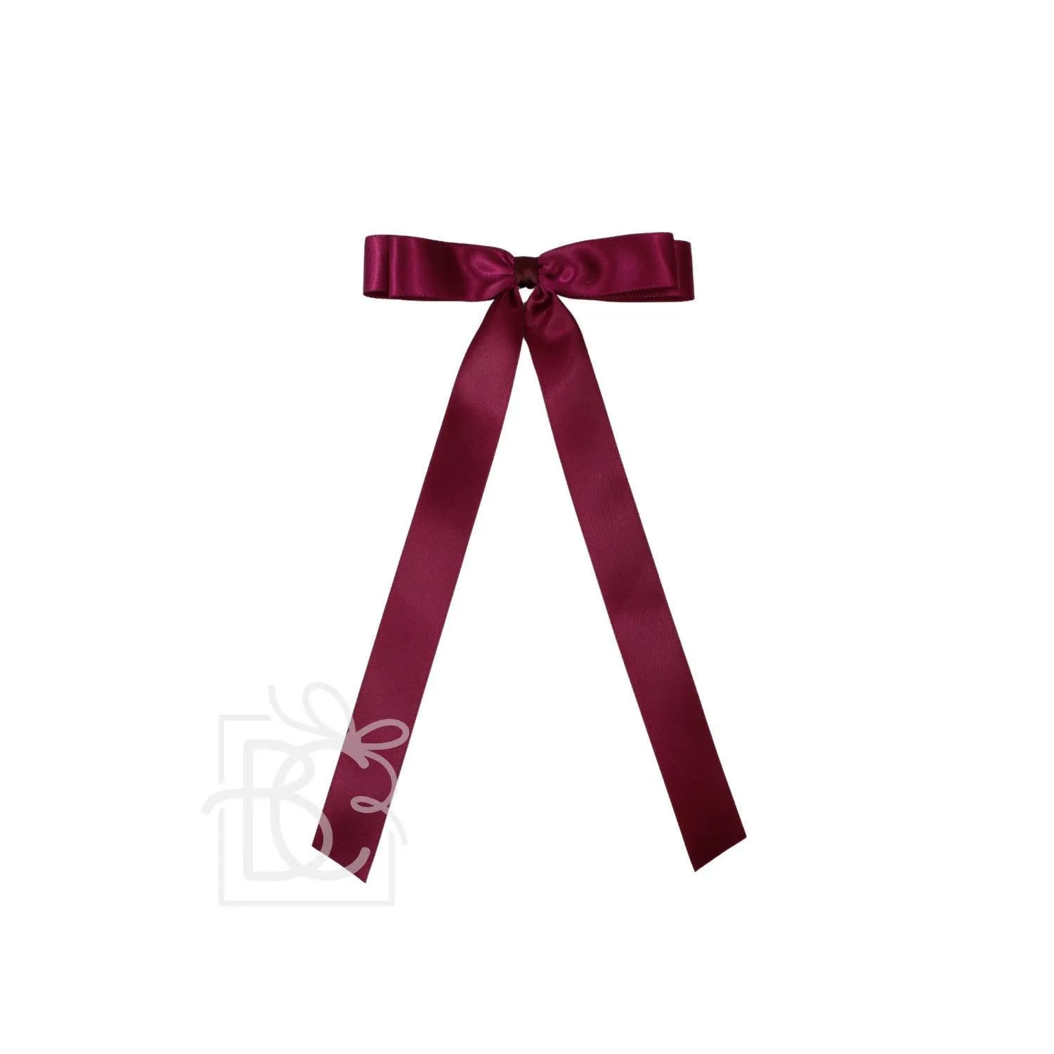 7/8" SATIN LAYERED TAIL BOW ON ALLIGATOR CLIP: Antique White