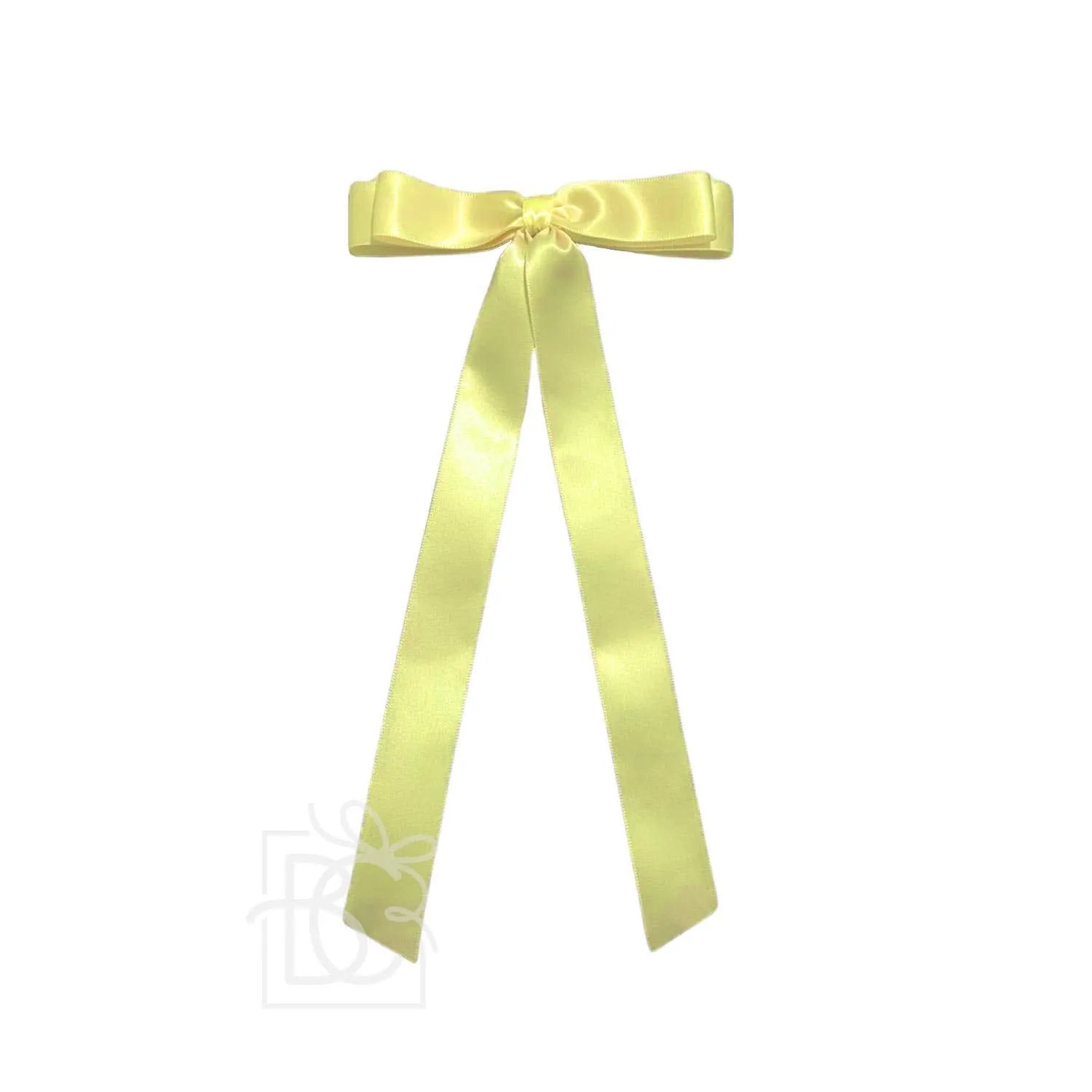 7/8" SATIN LAYERED TAIL BOW ON ALLIGATOR CLIP: Antique White
