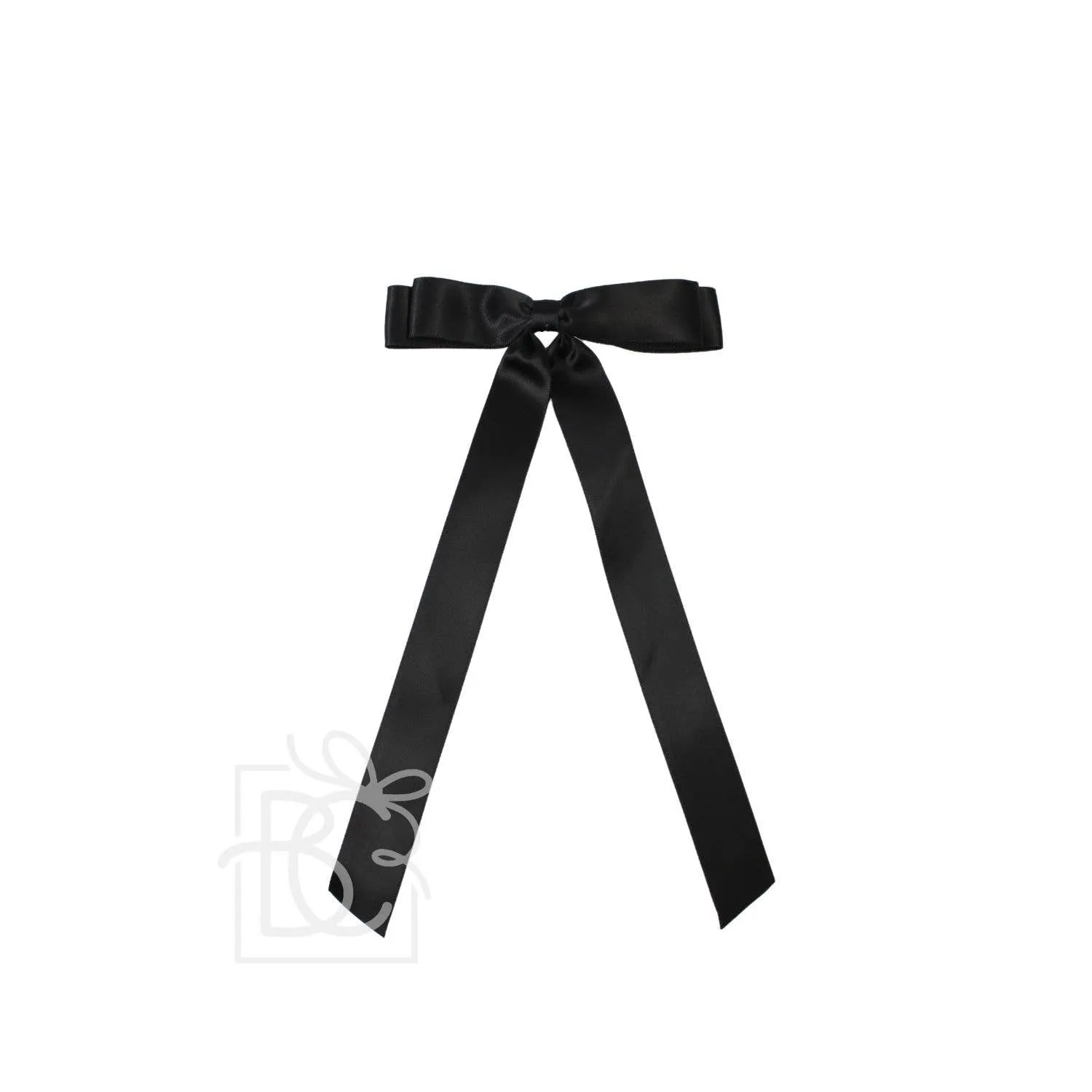 7/8" SATIN LAYERED TAIL BOW ON ALLIGATOR CLIP: Antique White