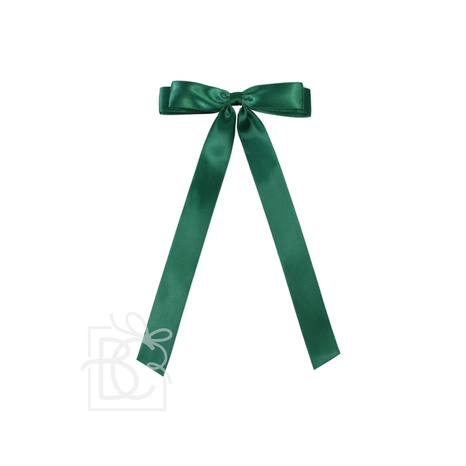 7/8" SATIN LAYERED TAIL BOW ON ALLIGATOR CLIP: Antique White
