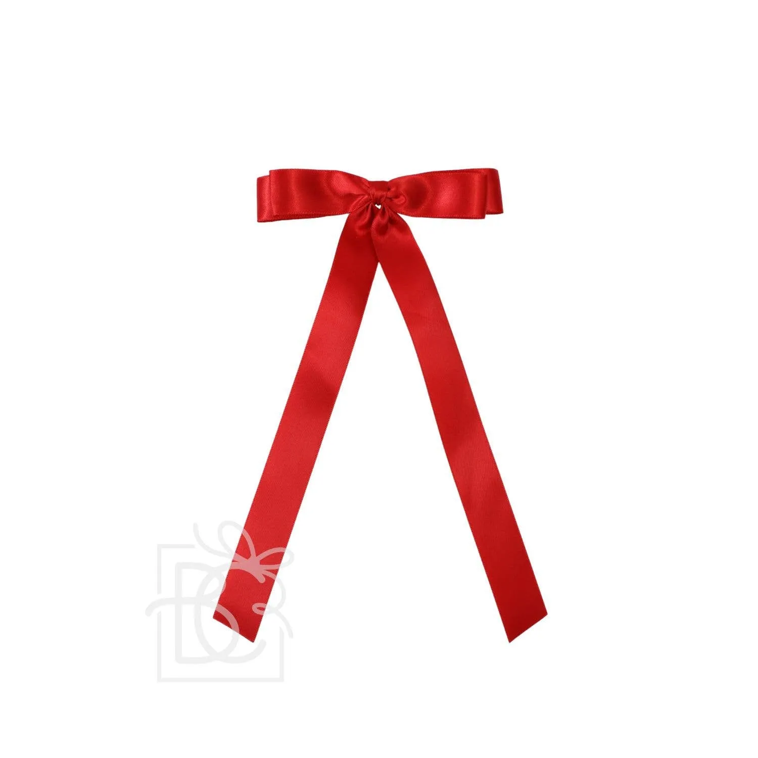 7/8" SATIN LAYERED TAIL BOW ON ALLIGATOR CLIP: Antique White