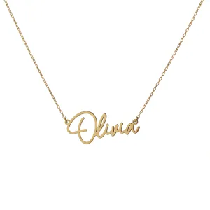 8k Solid Gold Custom Made Pendant Personalized Jewelry, Personalized Name Necklace Pendant, Name Necklace Personalized, Adjustable Chain by HStudio