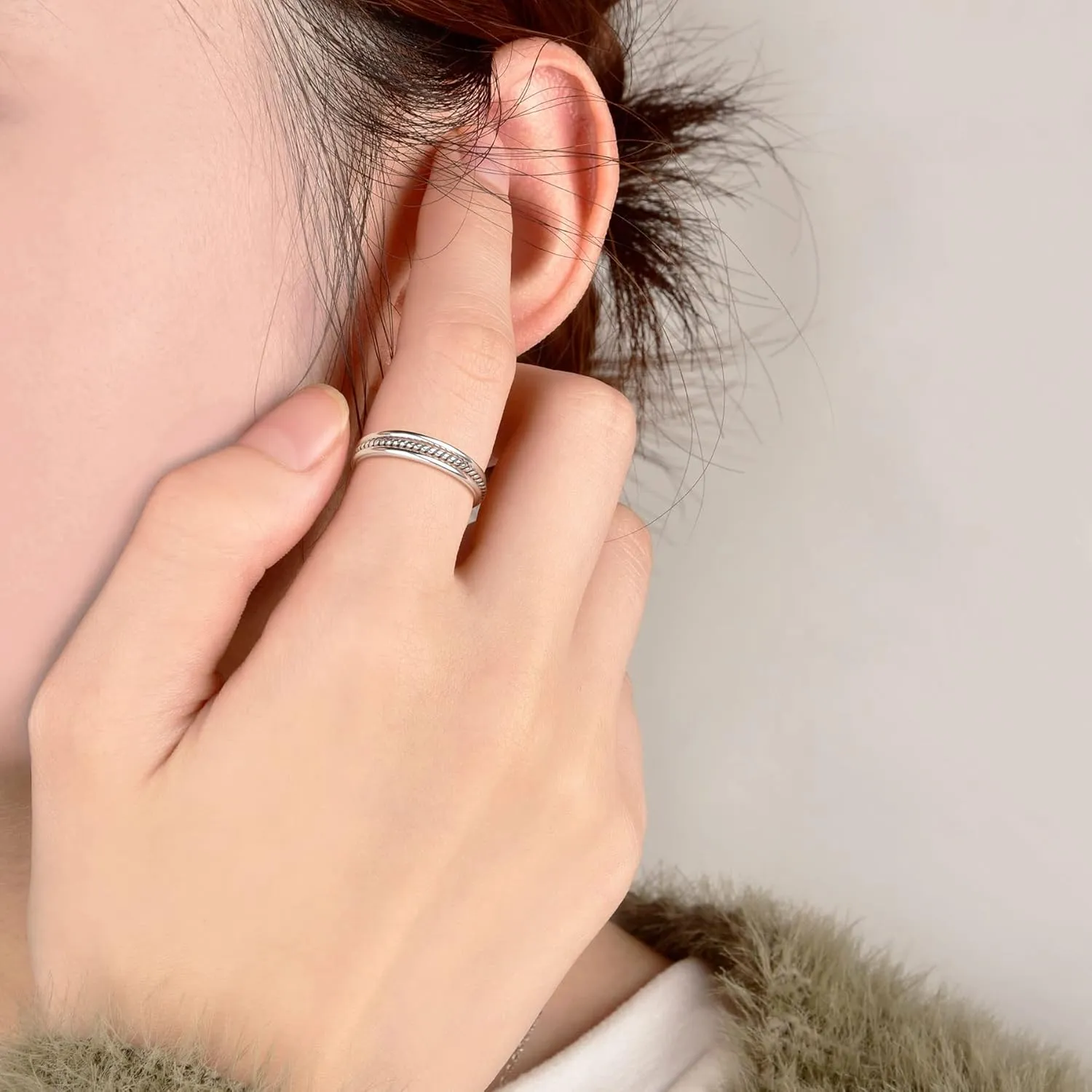 925 Sterling Silver Knuckle Rings for Women Minimalist Thin Stacking Rings Set 3PCS Midi Pinky Ring Size 2.5-8.5