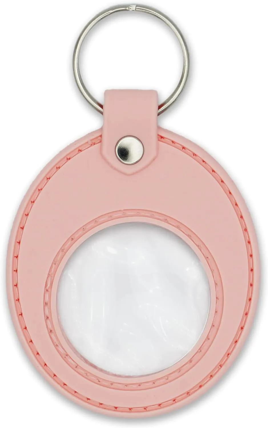AA Coin Holder Keychain | Displays Both Sides of Sobriety Chips, Medallions, Recovery Coins, and Tokens | Also Fits Apple Airtag | Waterproof Scratchproof Soft Silicone Key Ring (Pink)