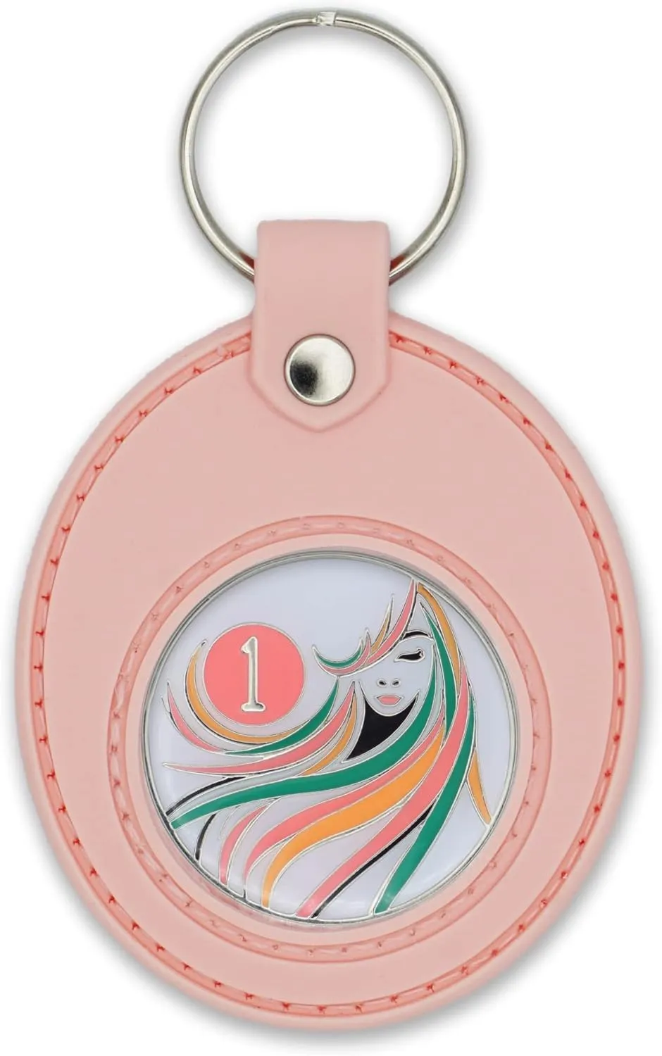 AA Coin Holder Keychain | Displays Both Sides of Sobriety Chips, Medallions, Recovery Coins, and Tokens | Also Fits Apple Airtag | Waterproof Scratchproof Soft Silicone Key Ring (Pink)