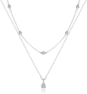 ACECHA Diamond Necklaces for Women-Dainty 18K Gold Silver Plated Choker CZ Layered Pendant with Pearl Diamond Zircon Cross Trendy Minimalist Necklace Jewelry Gifts For Women