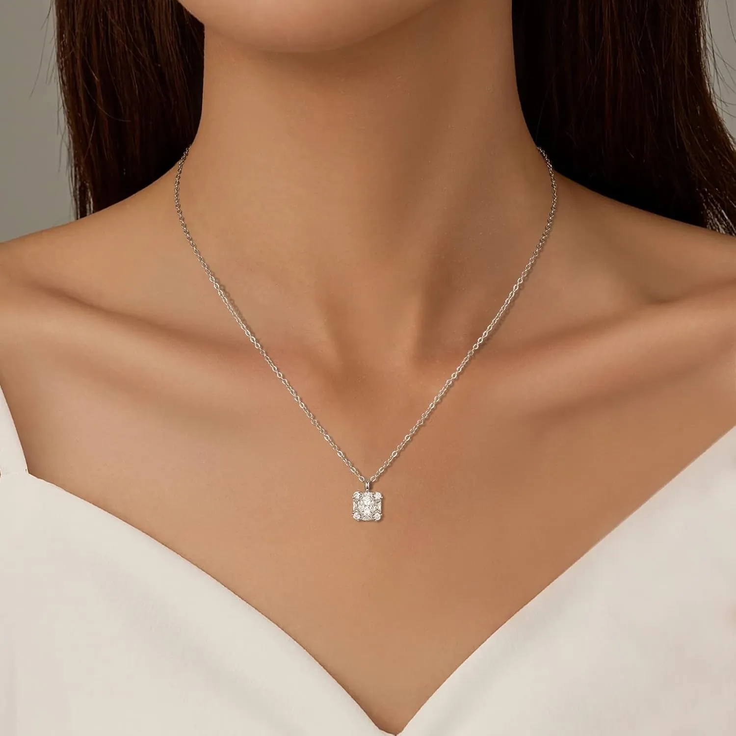 ACECHA Diamond Necklaces for Women-Dainty 18K Gold Silver Plated Choker CZ Layered Pendant with Pearl Diamond Zircon Cross Trendy Minimalist Necklace Jewelry Gifts For Women