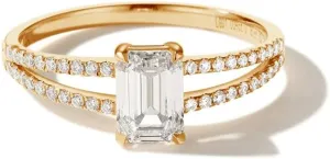 AGVANA Bound by Brilliance IGI Certified 1 Carat Emerald-Cut Lab-Grown Diamond Engagement Ring for Women Anniversary Wedding Ring in 14K Solid Gold (D-E Color, VS Clarity, 1.19 Ct. Tw)