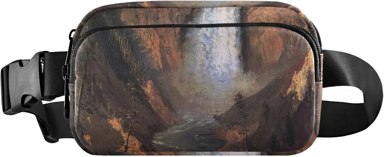 Albert Bierstadt Yellowstone Falls Fanny Pack for Women Hiking Everywhere Belt Bag Waterproof Waist Pouches for Men