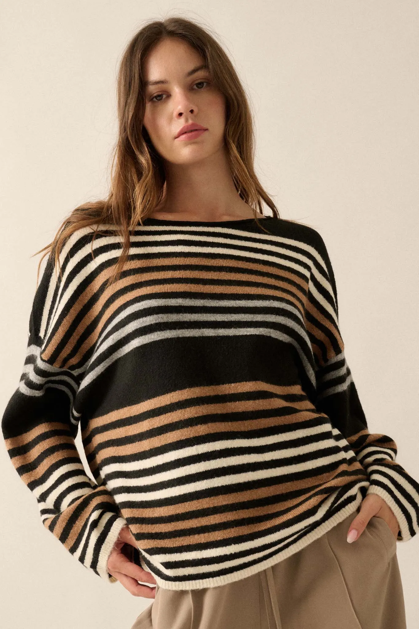 Along These Lines Multicolor Striped Knit Sweater