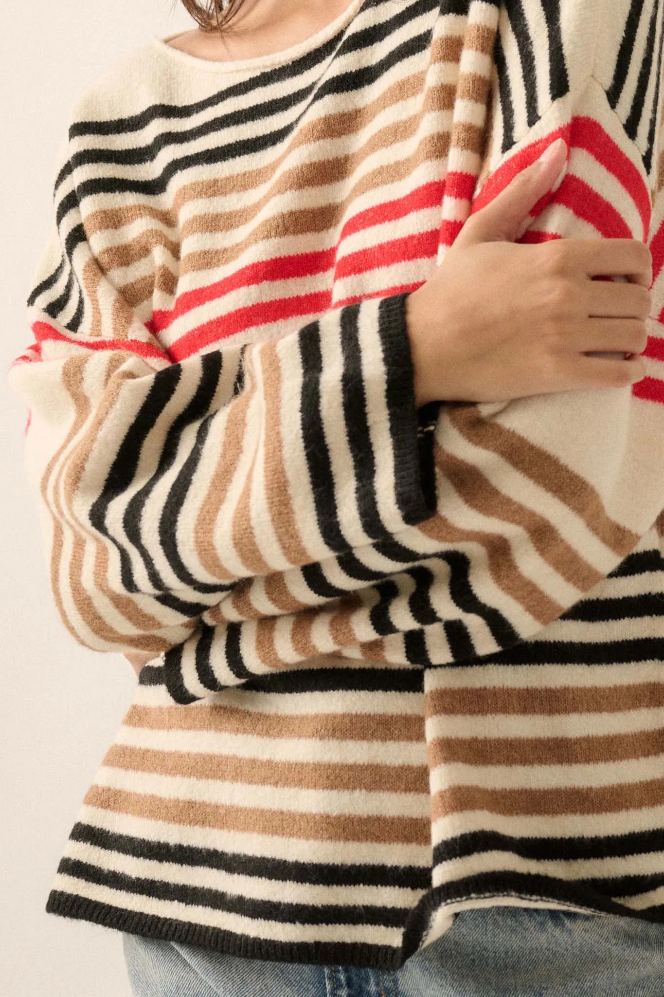 Along These Lines Multicolor Striped Knit Sweater