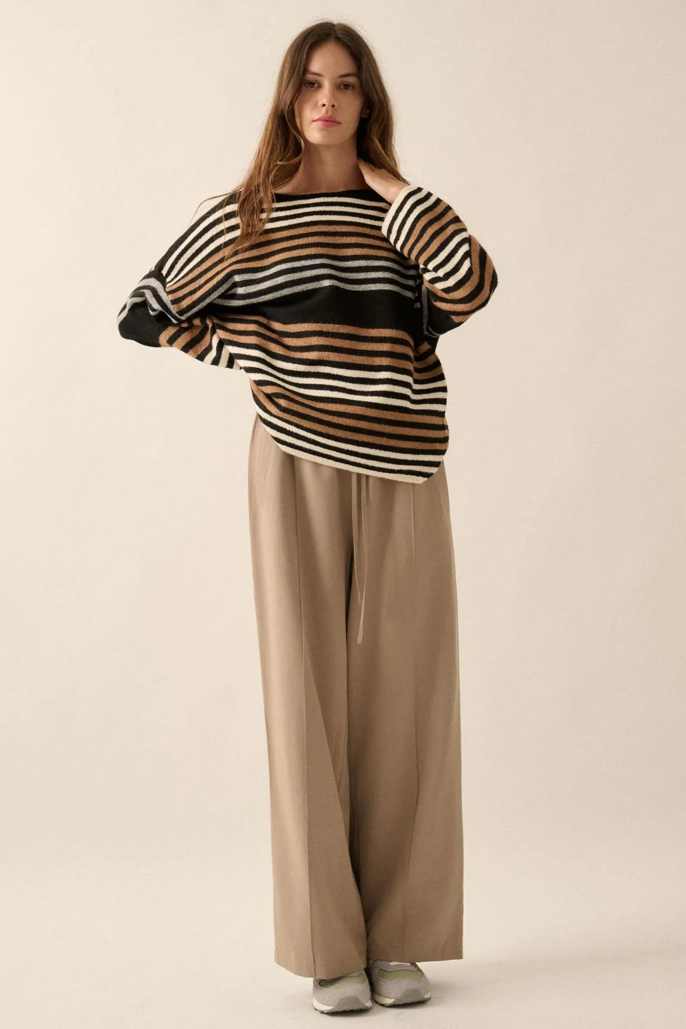 Along These Lines Multicolor Striped Knit Sweater