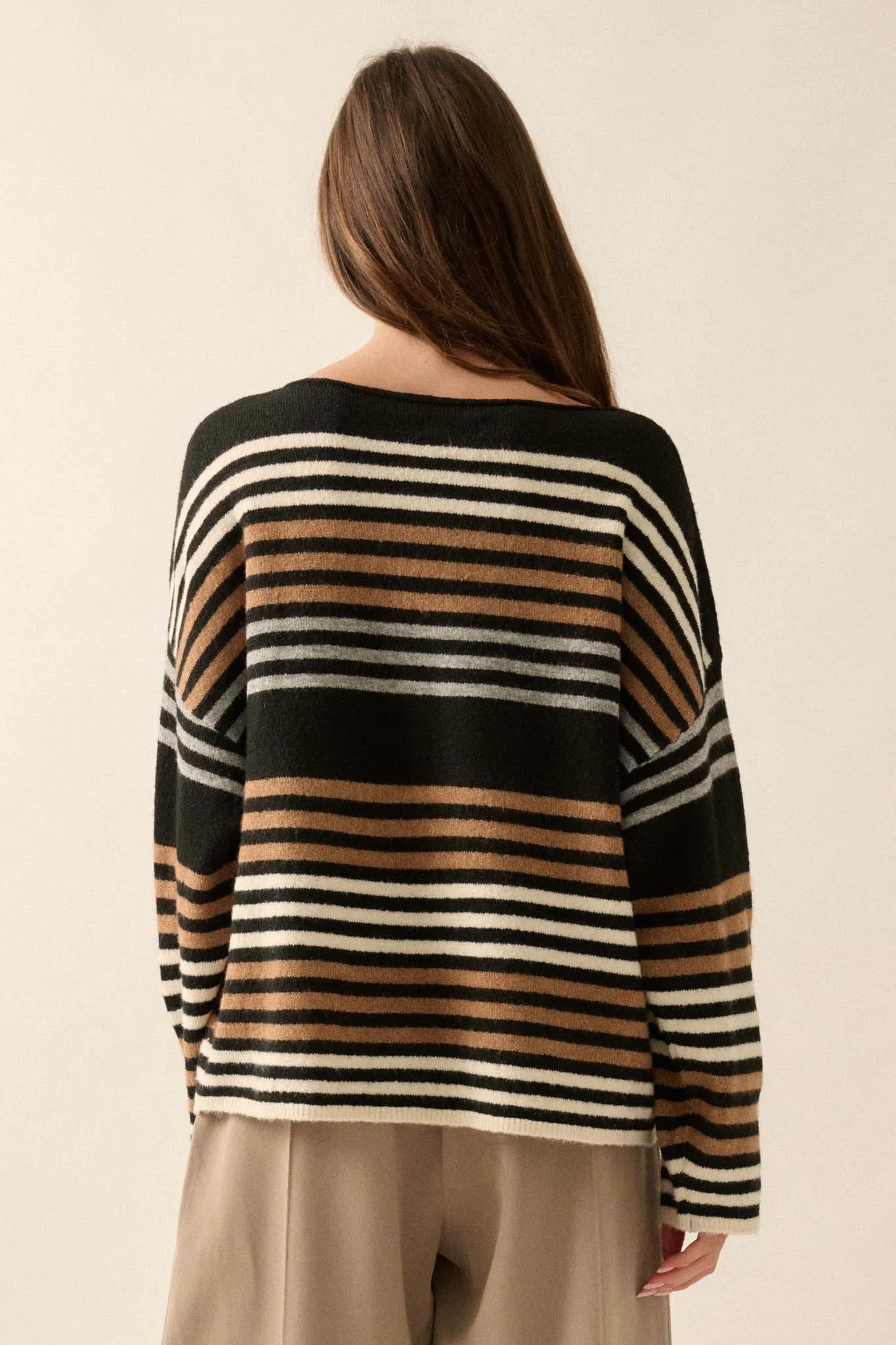 Along These Lines Multicolor Striped Knit Sweater