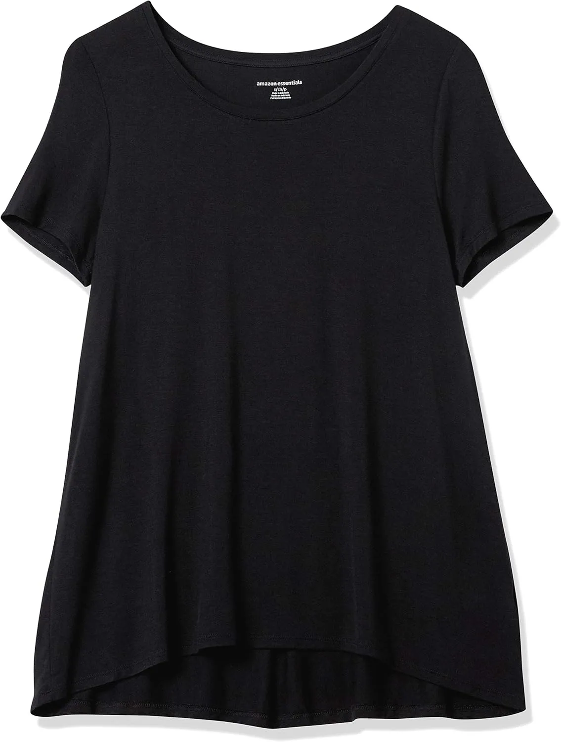 Amazon Essentials Women's Relaxed-Fit Short-Sleeve Scoopneck Swing T-Shirt (Available in Plus Size)