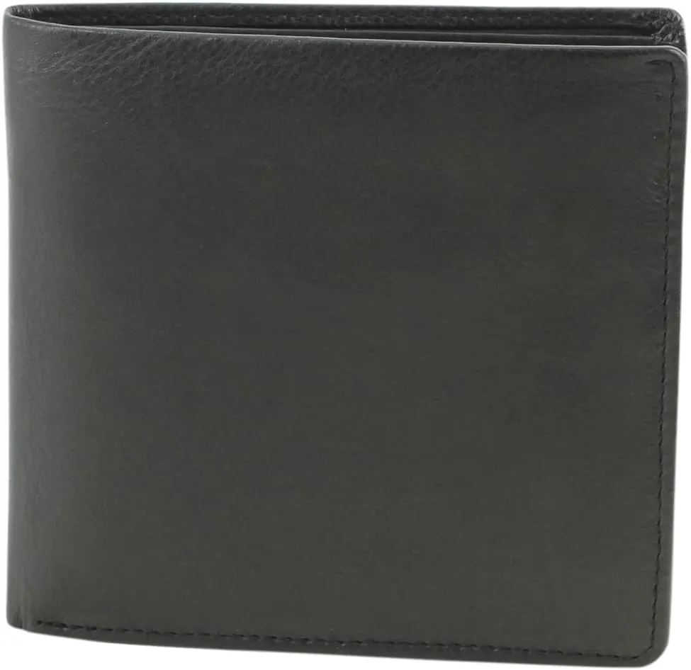 American Bison Slim Genuine Leather Bifold Wallet for Men  Secure RFID Blocking Men's Wallet  Durable & Classic Style (Black)