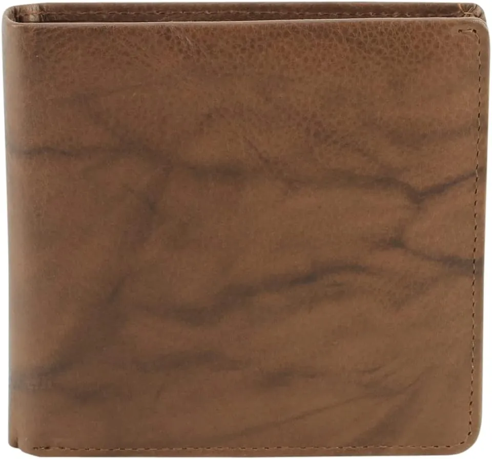 American Bison Slim Genuine Leather Bifold Wallet for Men  Secure RFID Blocking Men's Wallet  Durable & Classic Style (Tan)
