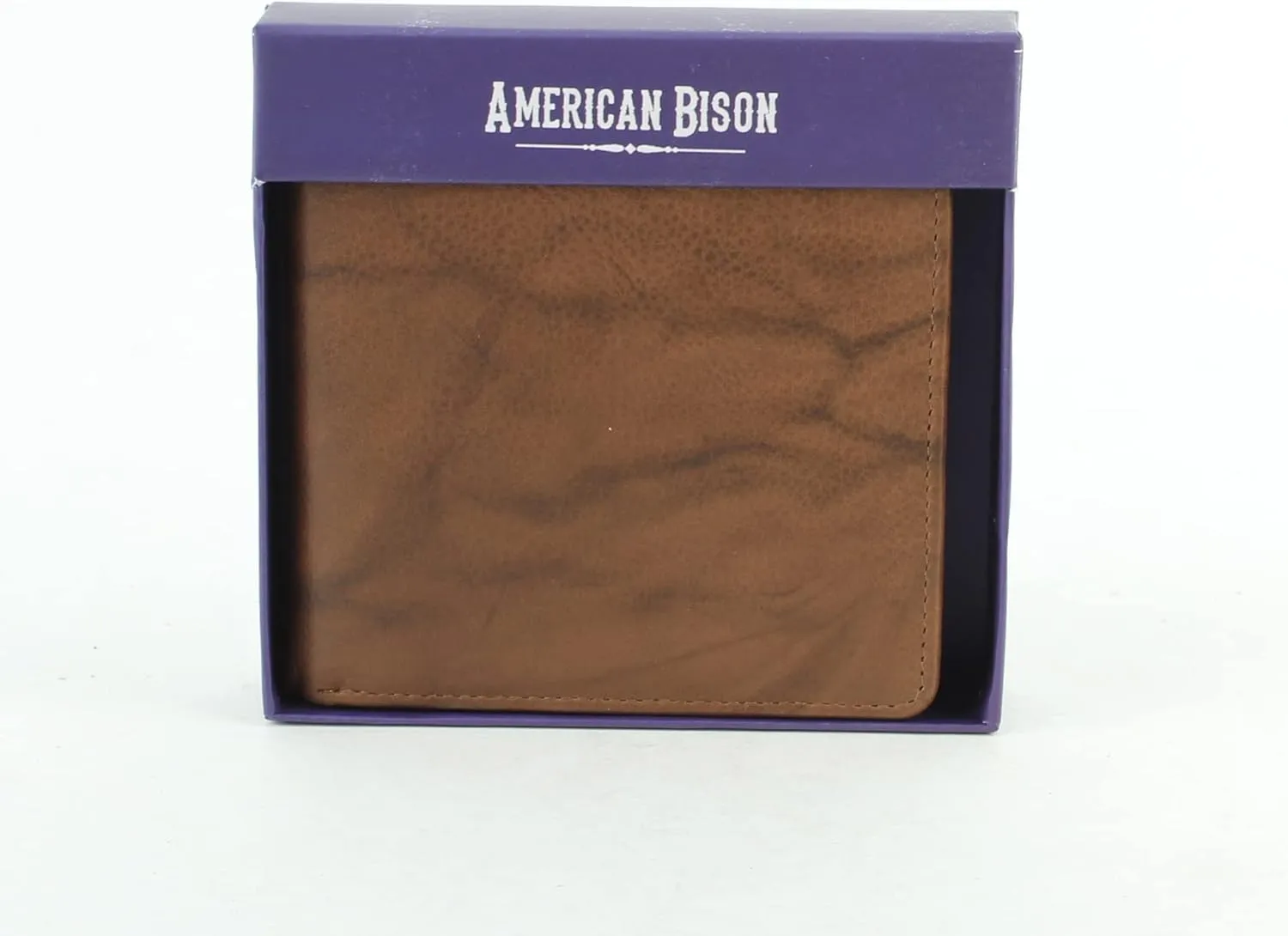 American Bison Slim Genuine Leather Bifold Wallet for Men  Secure RFID Blocking Men's Wallet  Durable & Classic Style (Tan)