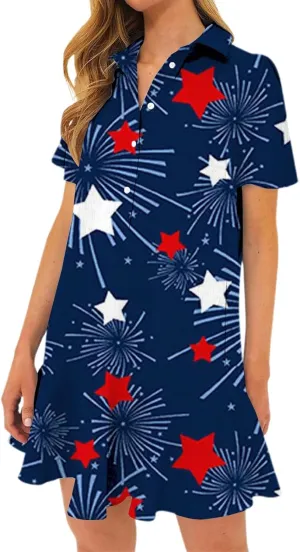 American Flag Dress for Women 4th of July Outfits Patriotic Dress Fourth of July Outfit Summer Boho Beach Sundresses