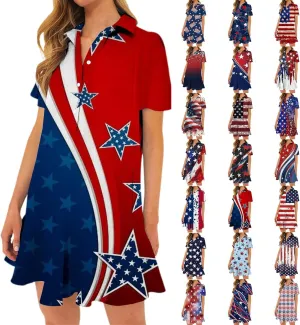 American Flag Dress for Women 4th of July Outfits Patriotic Dress Fourth of July Outfit Summer Boho Beach Sundresses