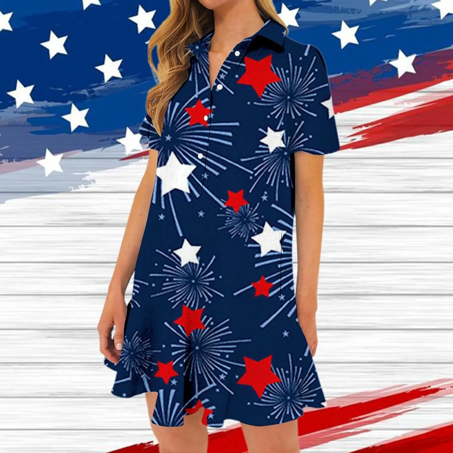 American Flag Dress for Women 4th of July Outfits Patriotic Dress Fourth of July Outfit Summer Boho Beach Sundresses