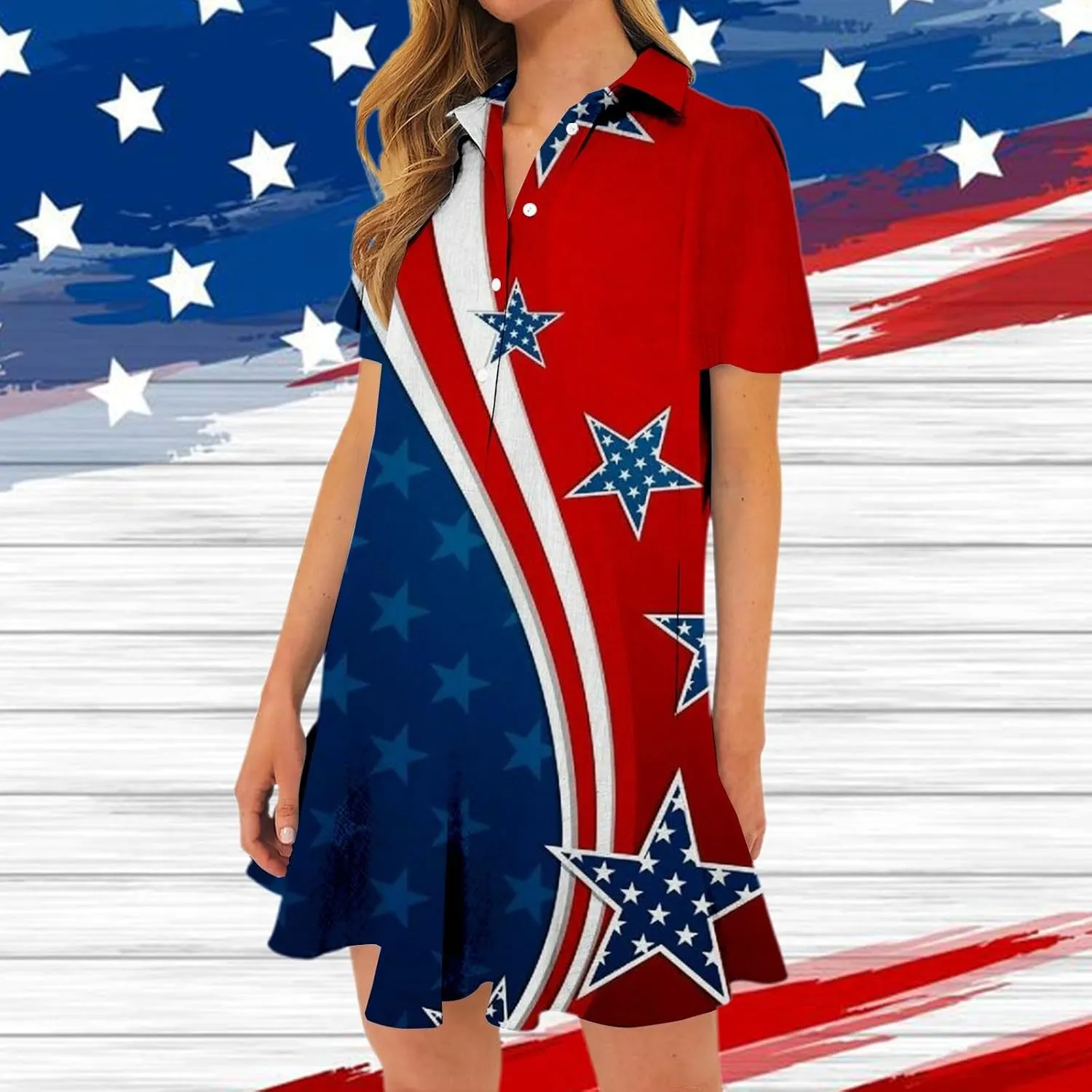 American Flag Dress for Women 4th of July Outfits Patriotic Dress Fourth of July Outfit Summer Boho Beach Sundresses