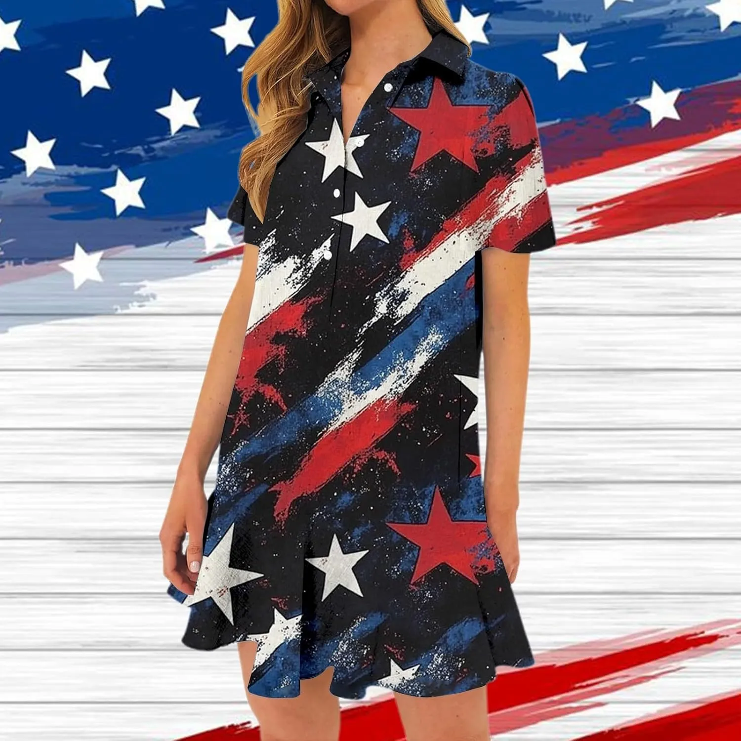 American Flag Dress for Women 4th of July Outfits Patriotic Dress Fourth of July Outfit Summer Boho Beach Sundresses