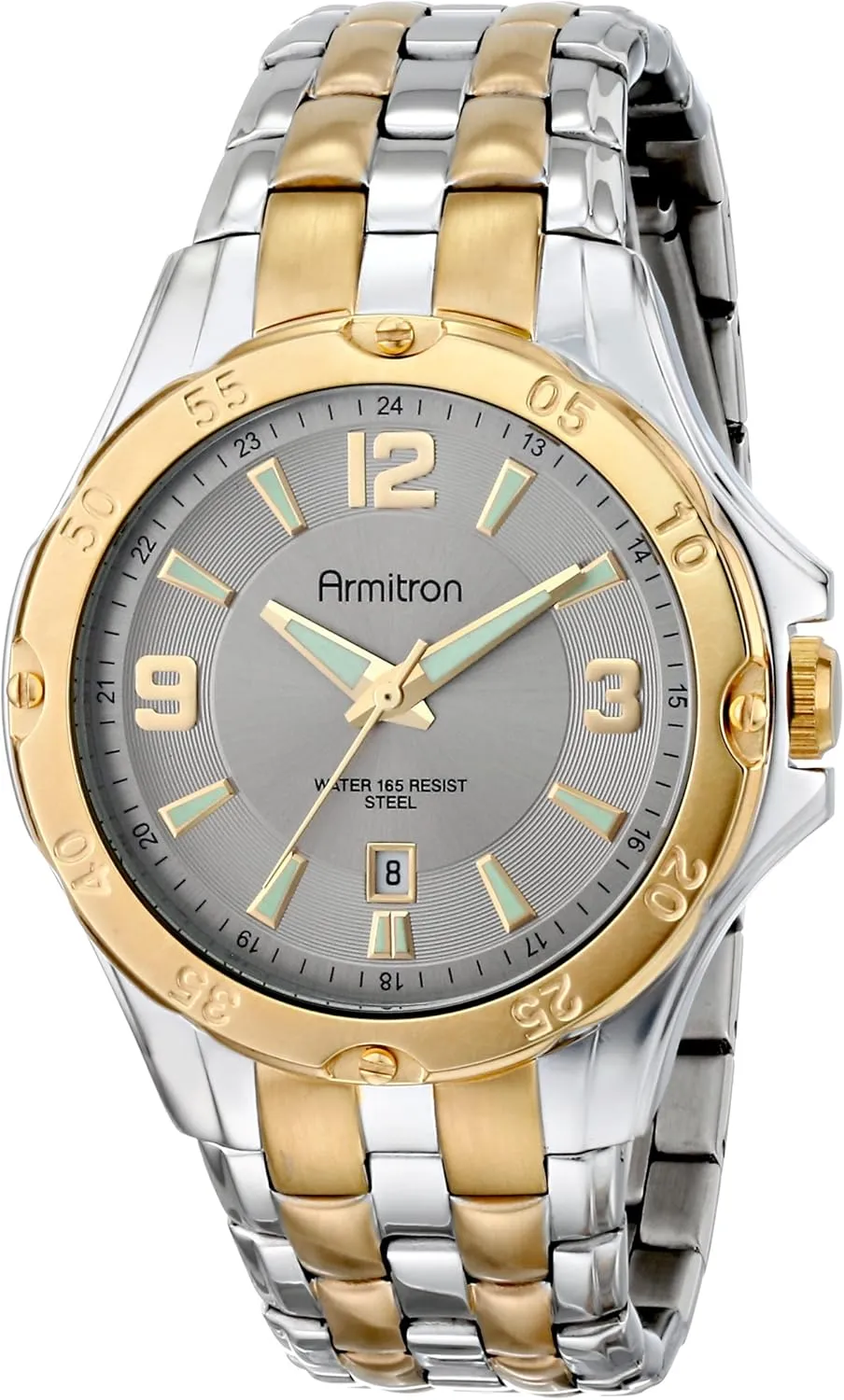 Armitron Men's 20/4963SVTT Ratchet Bezel Two-Tone Bracelet Watch