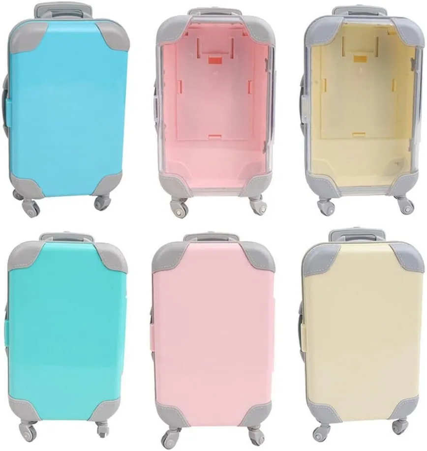 asky Mini Plastic Travel Bag Suitcase Luggage Cute Holder Case Suitcase for Children Dolls